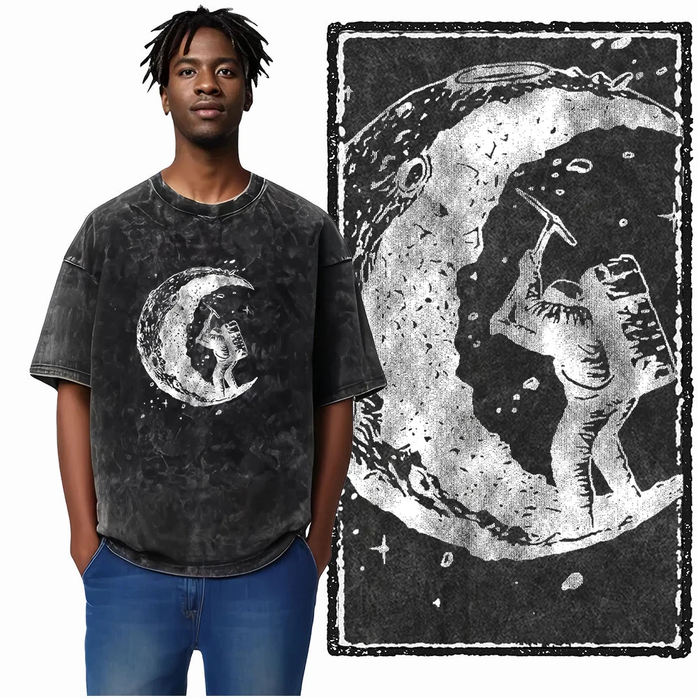 Astronaut Space Print Cotton Graphic T-Shirt