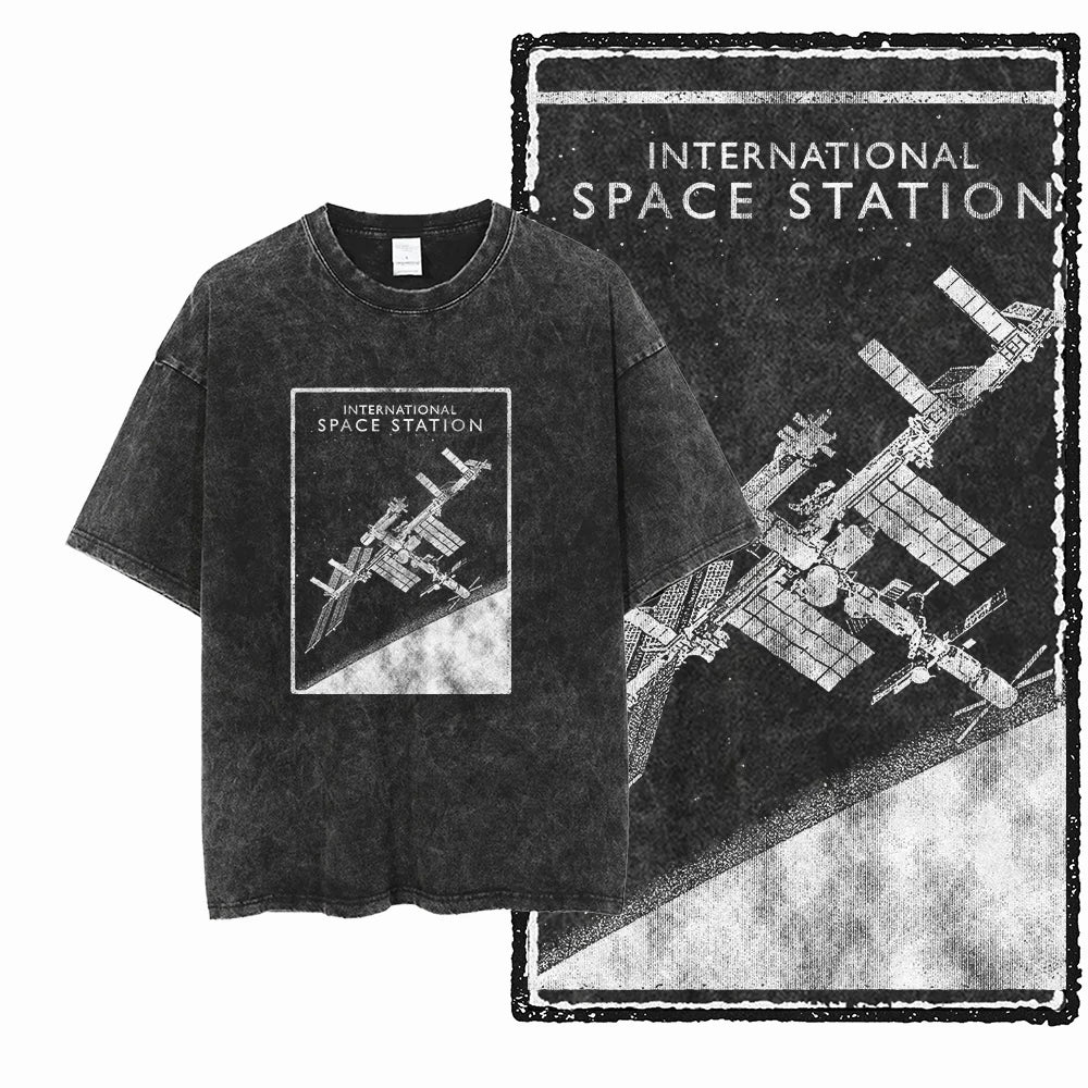 Astronaut Space Print Cotton Graphic T-Shirt