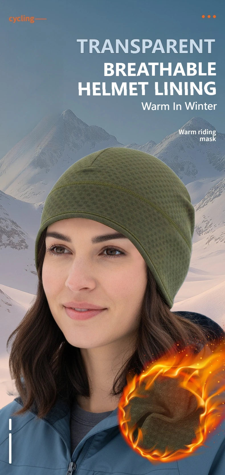 Bonnet en polaire GTUBIKE, bonnet d'hiver, bonnet chaud et épais, coupe-vent et léger pour la course, le ski, le cyclisme et le sport