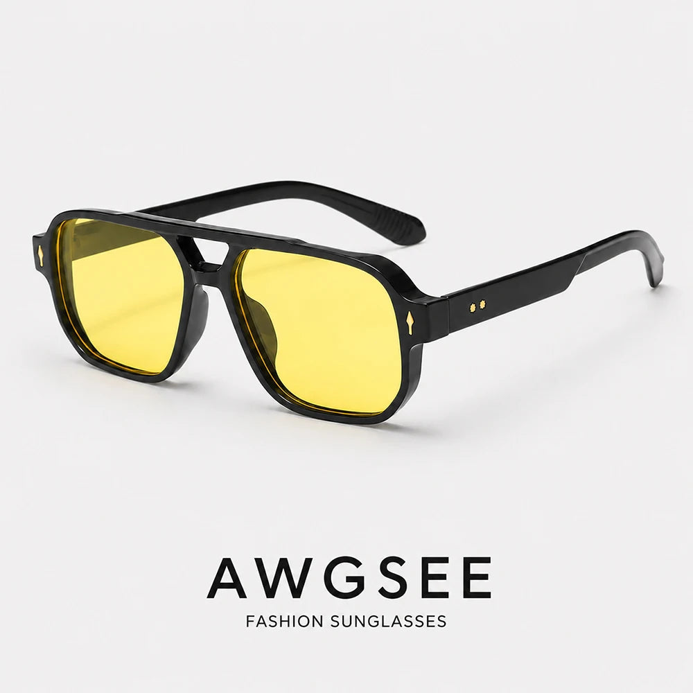 Square Aviator Sunglasses for Women Men Vintage Classic Trendy Shades UV400 Protection Driving & Outdoor