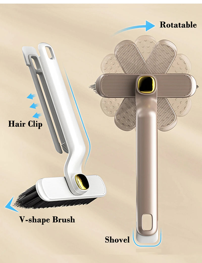 Rotatable V-Shape Crevice Cleaning Brush Handheld Tile Floor