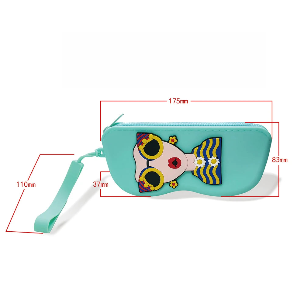 Reading Glasses Case Portable Eyewear Pouch Sunglasses Holder Decorative Silicone Eyeglasses Bag For Daily Outdoor Travel