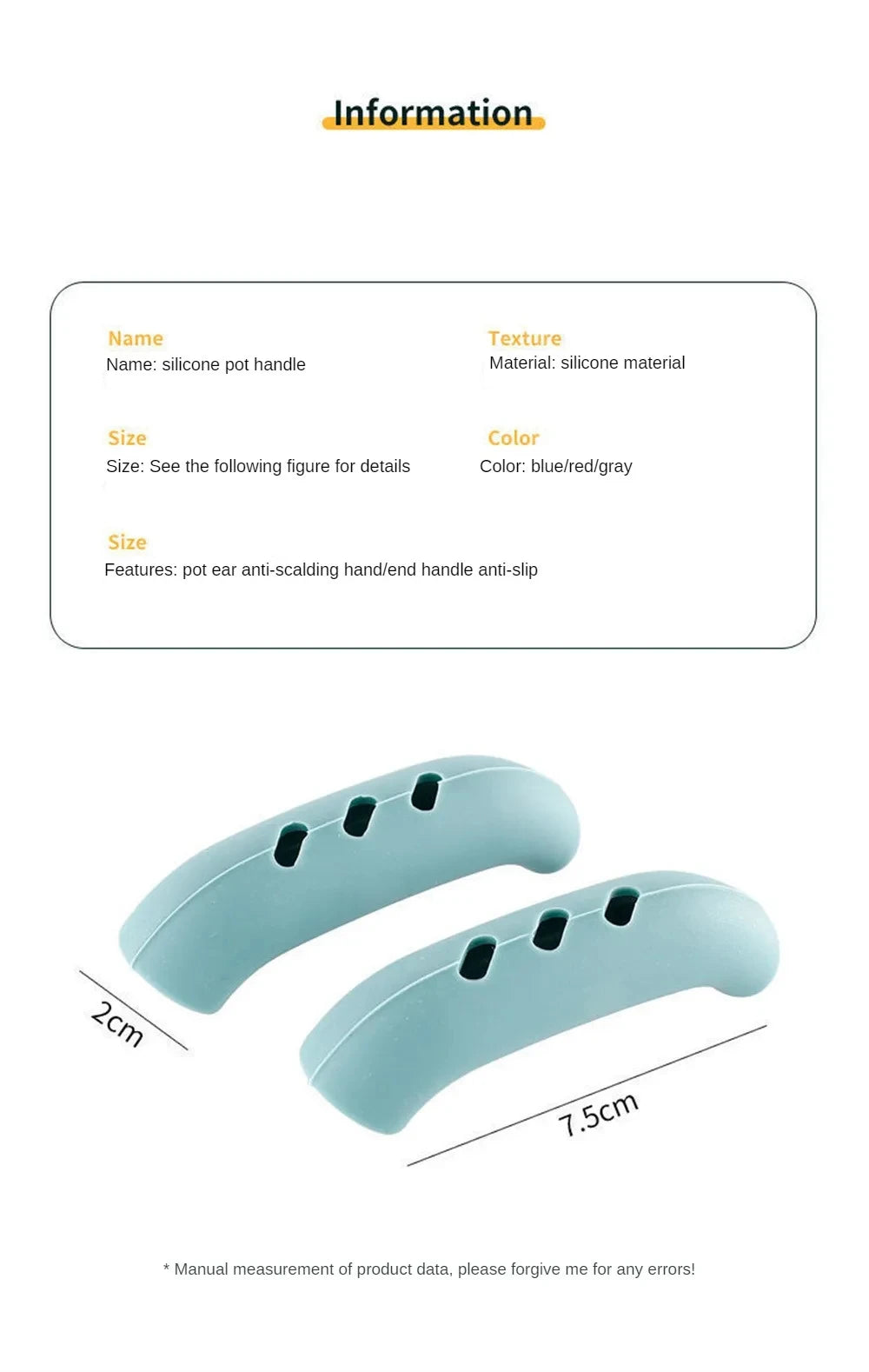 Lot de 2/8 maniques en silicone pour poêle, couvre-poignées isolants thermiques, clips d'oreilles de casserole, antidérapants, accessoires de cuisine pour cuiseur vapeur et faitout