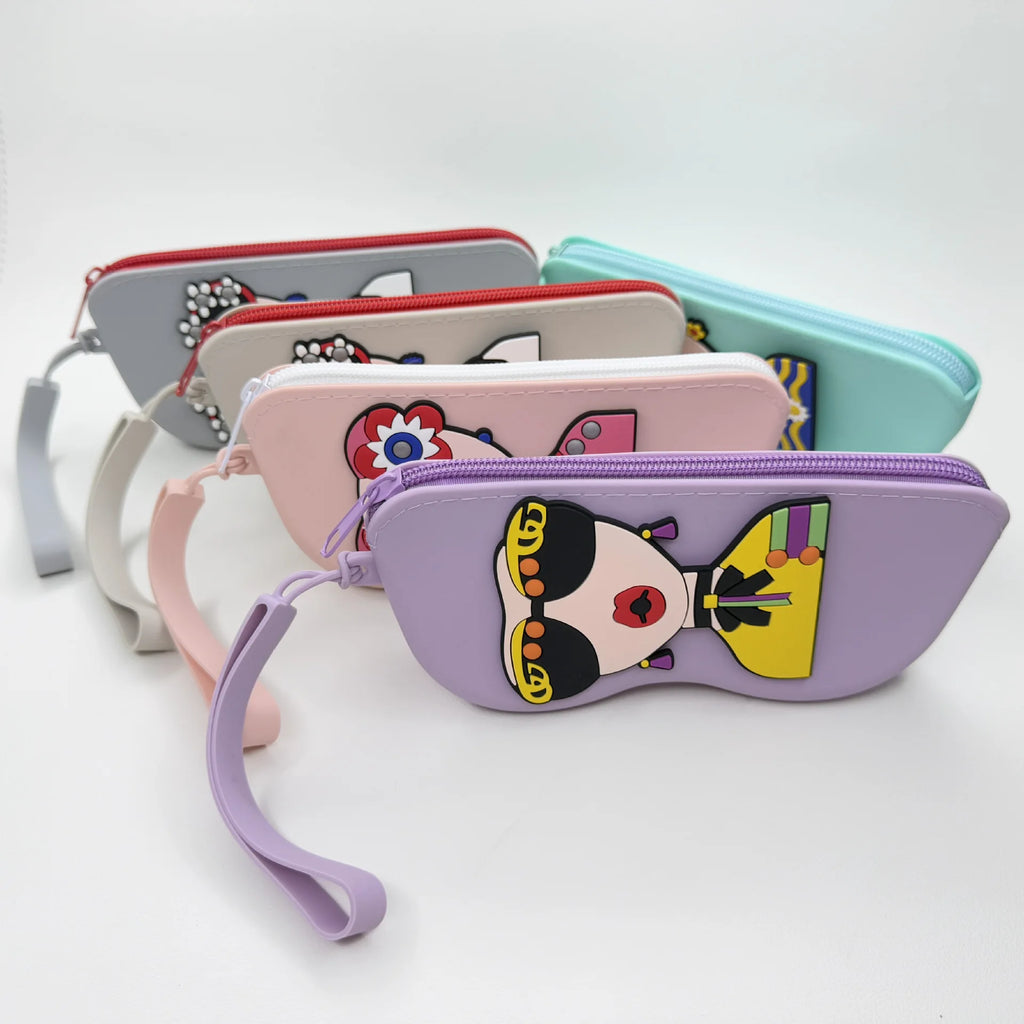 Reading Glasses Case Portable Eyewear Pouch Sunglasses Holder Decorative Silicone Eyeglasses Bag For Daily Outdoor Travel