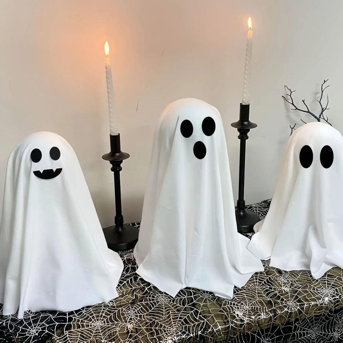 Halloween Ghost Decoration Glowing Desktop Ghost Standing Ornament Haunted Hanging Ghost Decor for Table Home Party Night Gift