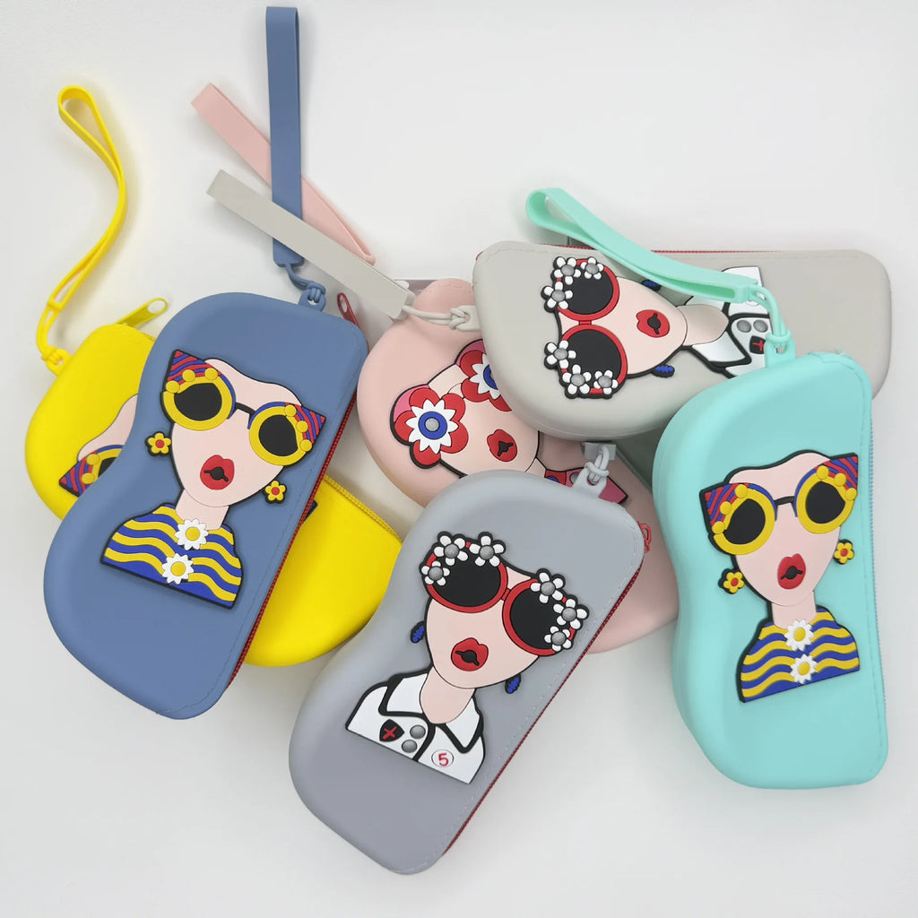 Reading Glasses Case Portable Eyewear Pouch Sunglasses Holder Decorative Silicone Eyeglasses Bag For Daily Outdoor Travel