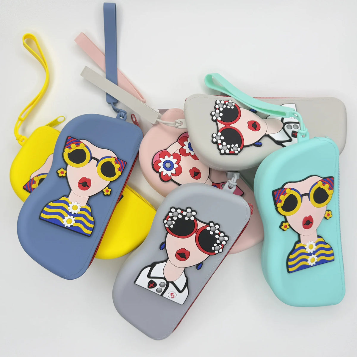 Reading Glasses Case Portable Eyewear Pouch Sunglasses Holder Decorative Silicone Eyeglasses Bag For Daily Outdoor Travel