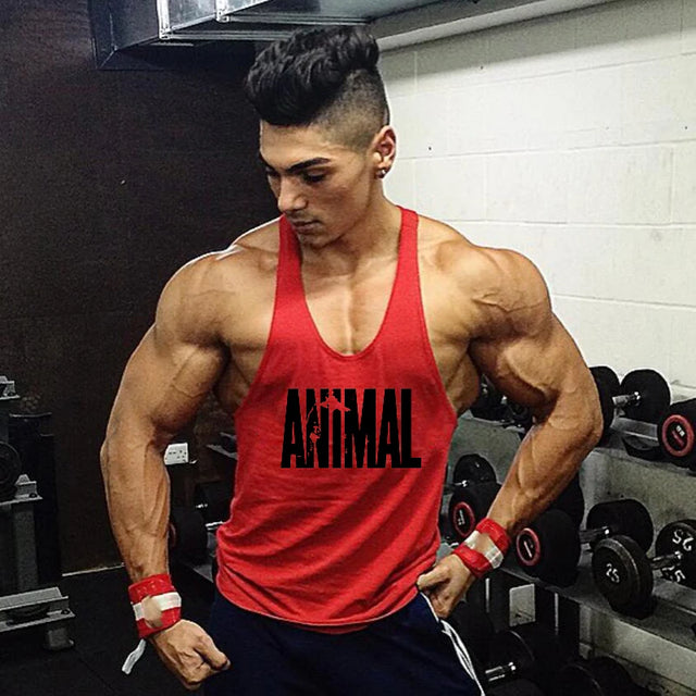 Men's Animal Print Bodybuilding Tank Top