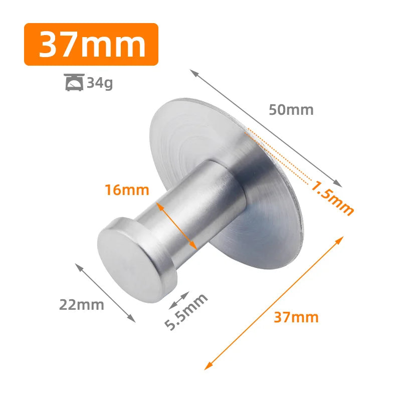 1 crochet robuste en acier inoxydable, crochet autocollant pour cuisine, salle de bain, porte murale, porte-clés, support pour vêtements et serviettes