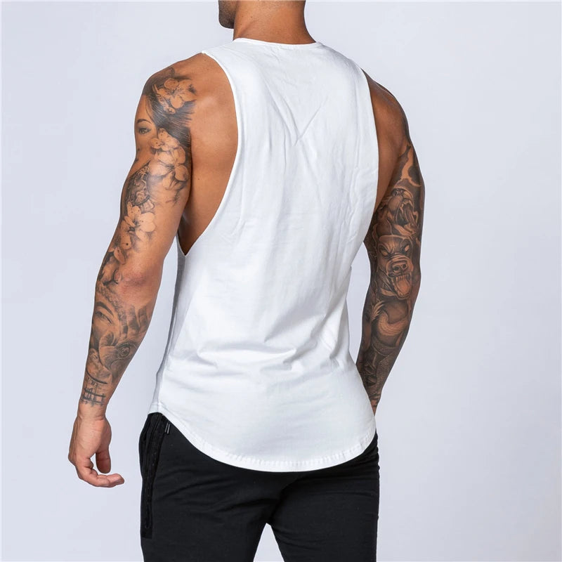 Men's Cotton Gym Tank Top - Bodybuilding Vest