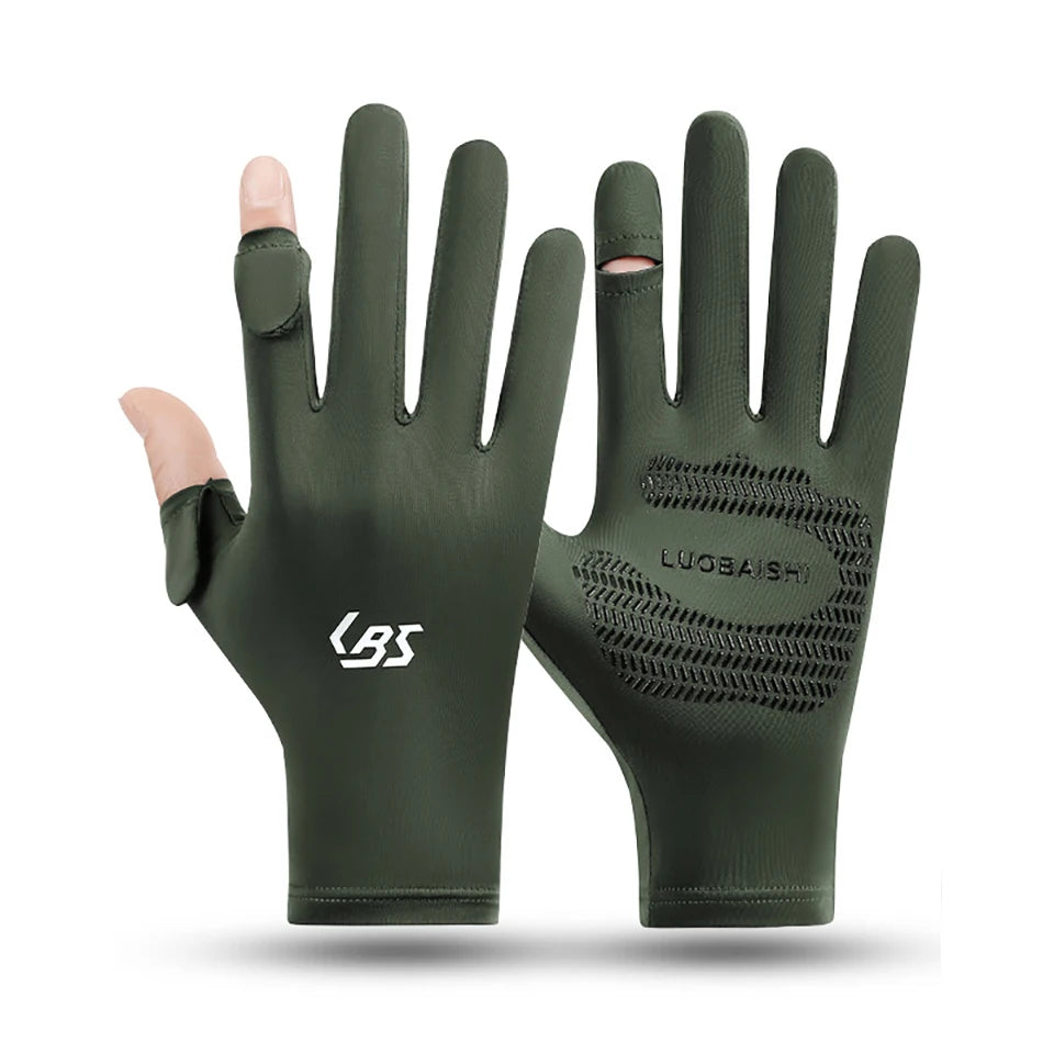Gants de sport GTUBIKE en soie glacée d'été, gants antidérapants, respirants et légers pour le cyclisme, la pêche, la randonnée et la conduite en plein air