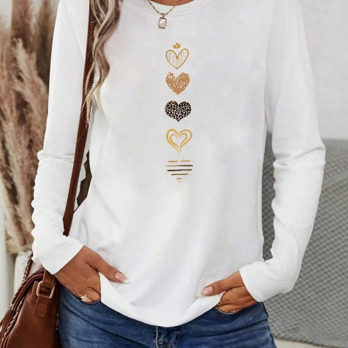 Women's Cotton Long-Sleeve Print T-Shirt