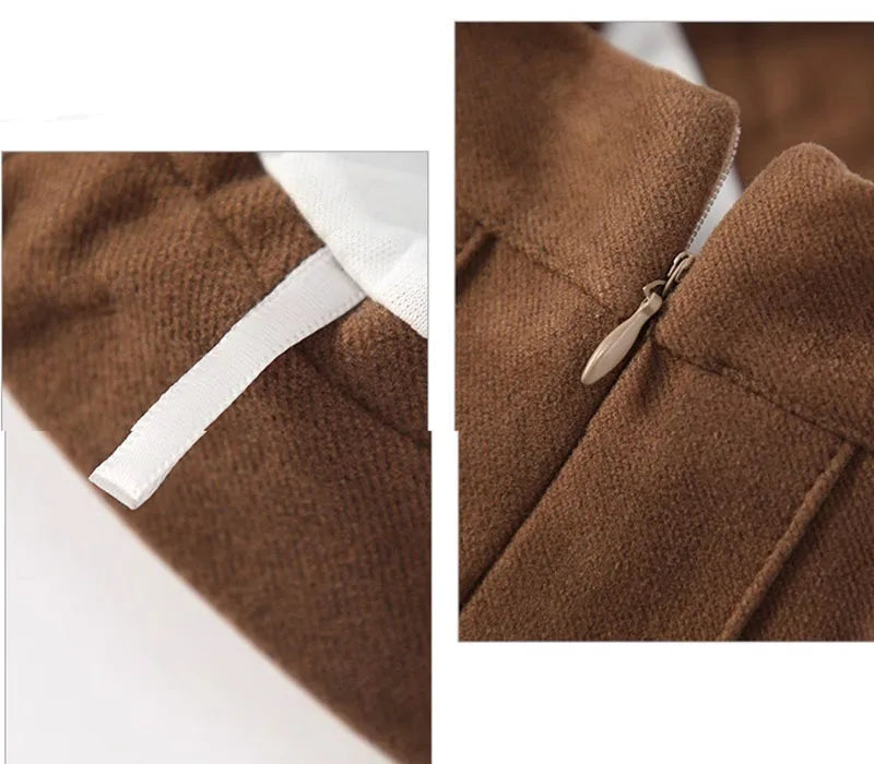 Women's Woolen Pleated Mini Skirt - Korean Style