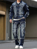 Men's Denim Suit - Multi-Pocket Jacket & Pants