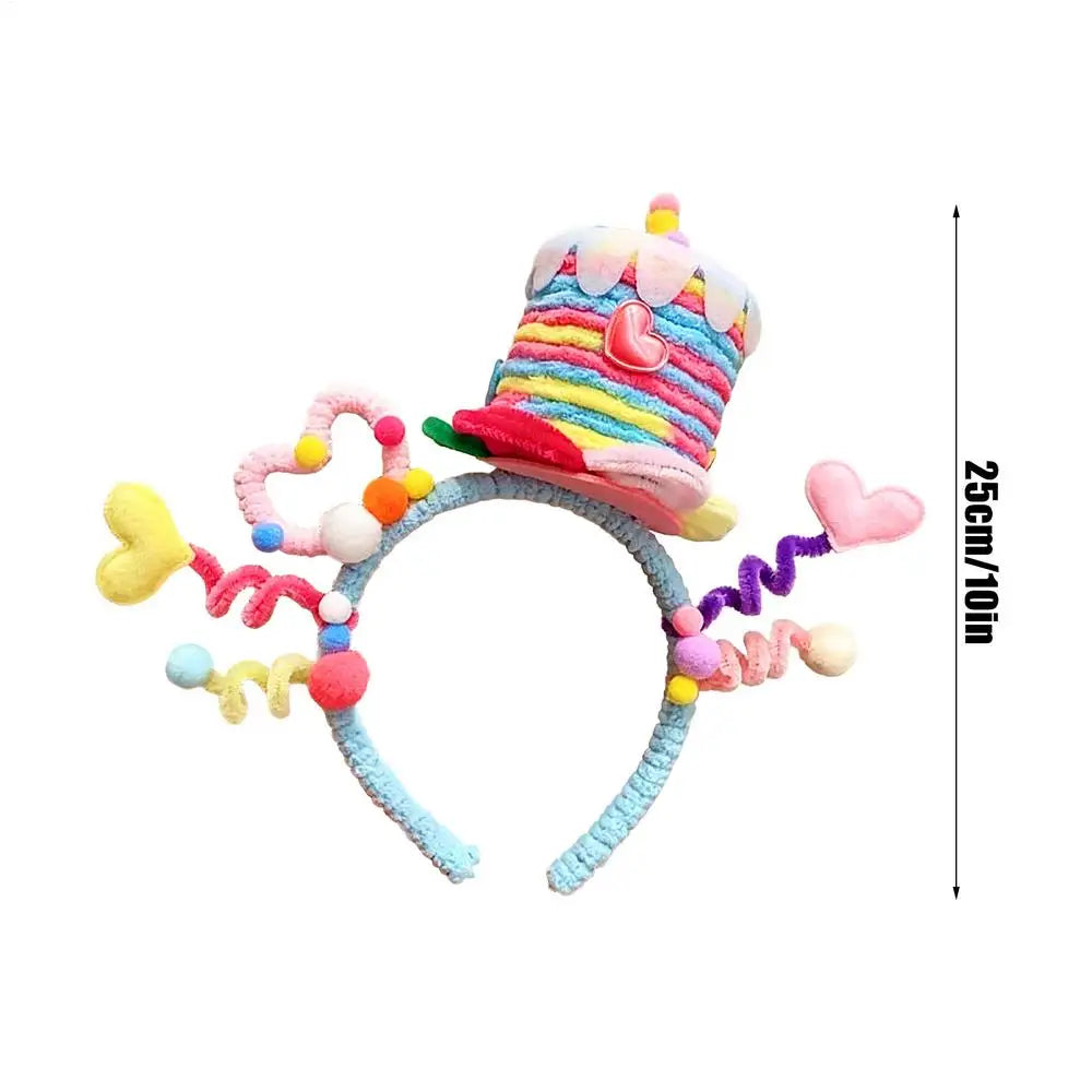 1PC Cake Star Headband Cartoon Headpieces Adjustable Twisted Bar Headband Headwear  Birthday Parties Photography Hair Hoops