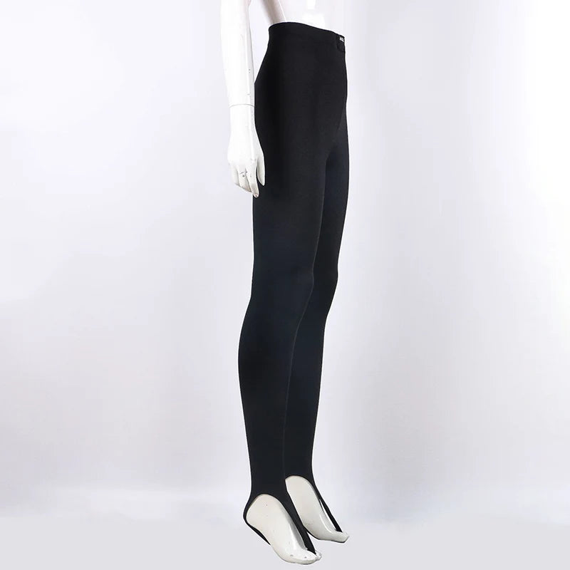 Women's Black High-Waisted Skinny Y2K Pants