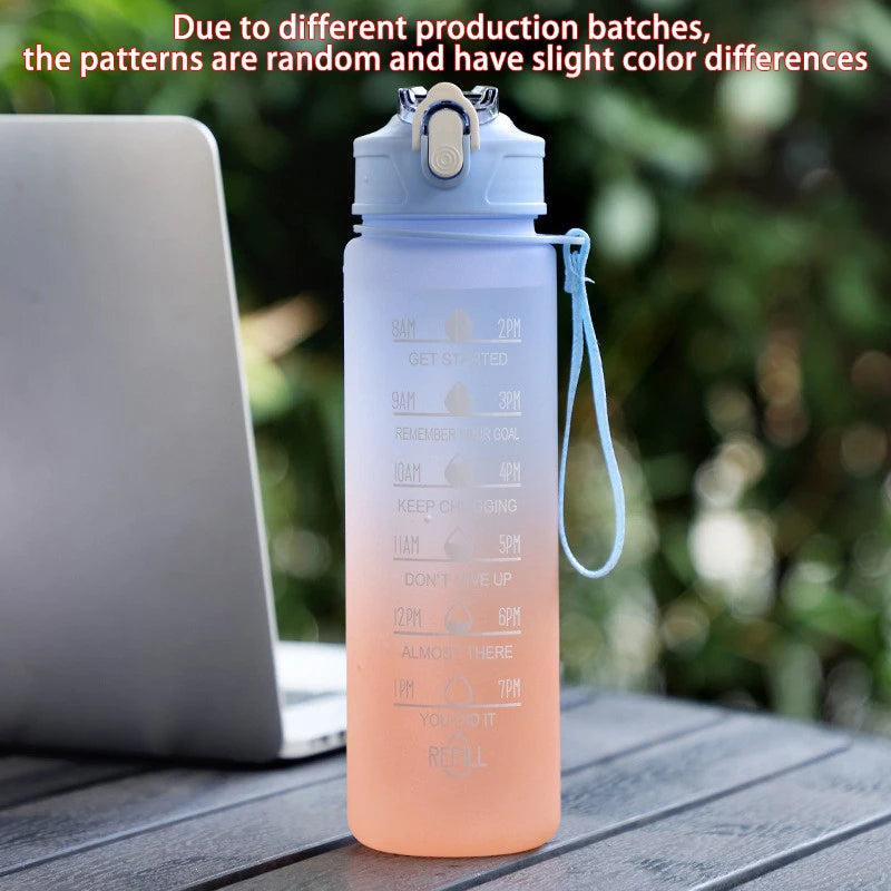 Sports Water Bottle with Time-Tracking Straw Leak Proof Locking Flip Cover for Easy Carry Ideal for Outdoor Adventures