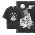 Astronaut Space Print Cotton Graphic T-Shirt