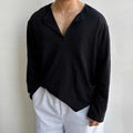 Men's Loose Long-Sleeve T-Shirt - Korean Style