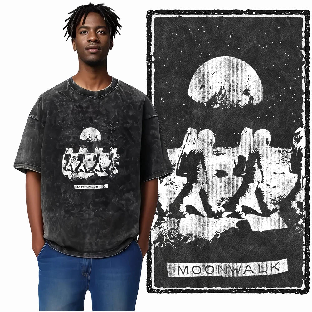 Astronaut Space Print Cotton Graphic T-Shirt