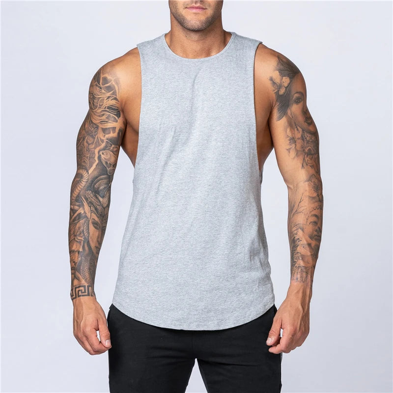 Men's Cotton Gym Tank Top - Bodybuilding Vest