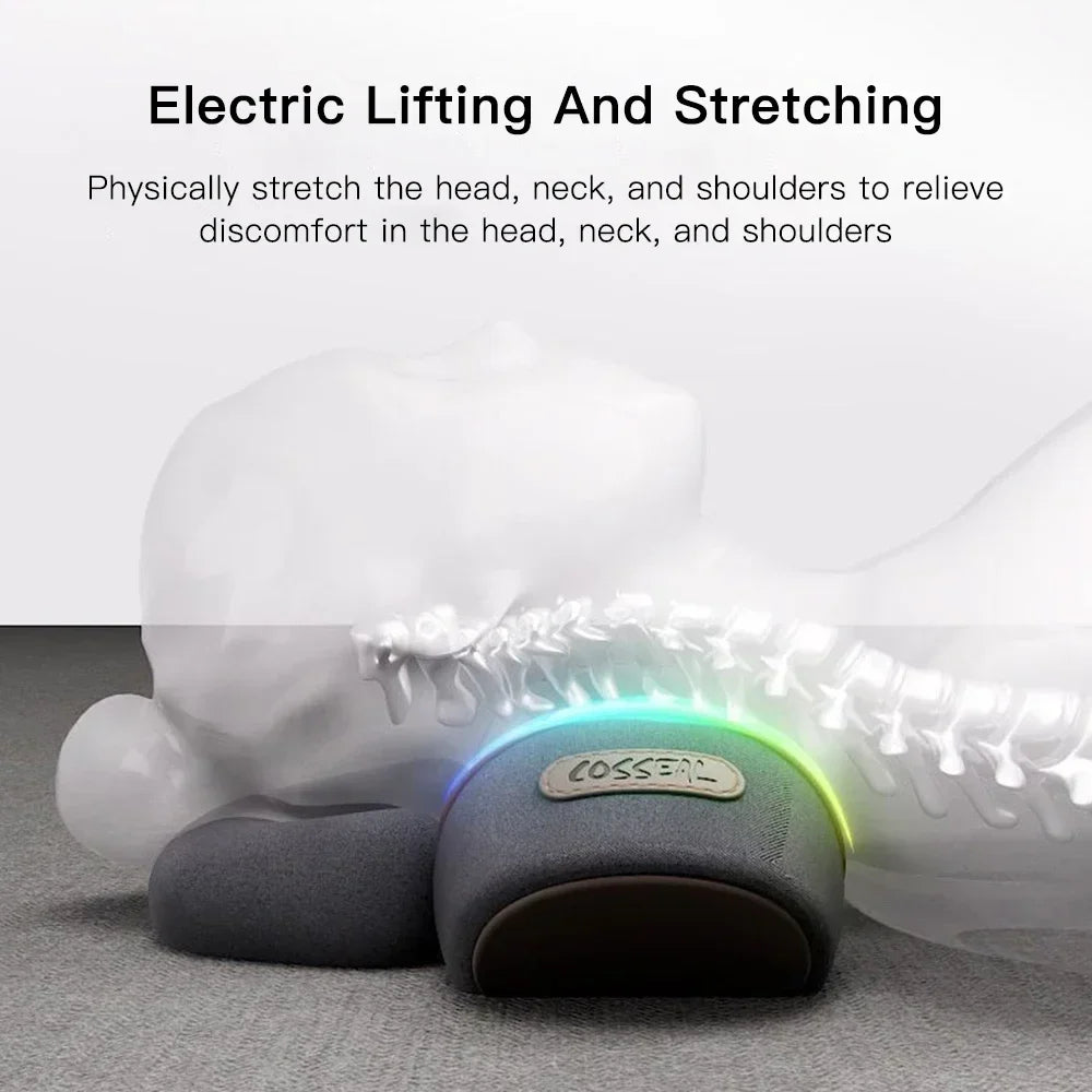 Electric Neck Massager Pillow Cervical Stretcher Heating Vibration Massage Back Traction Orthopedic Sleeping Pillows Support