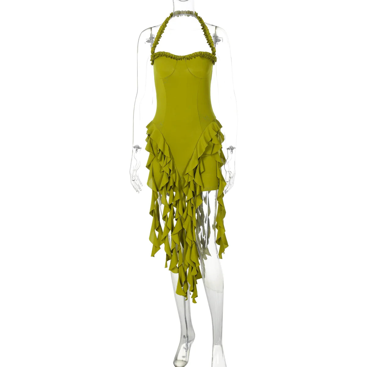 Dulzura Women's Sleeveless Halter Patchwork Mini Dress