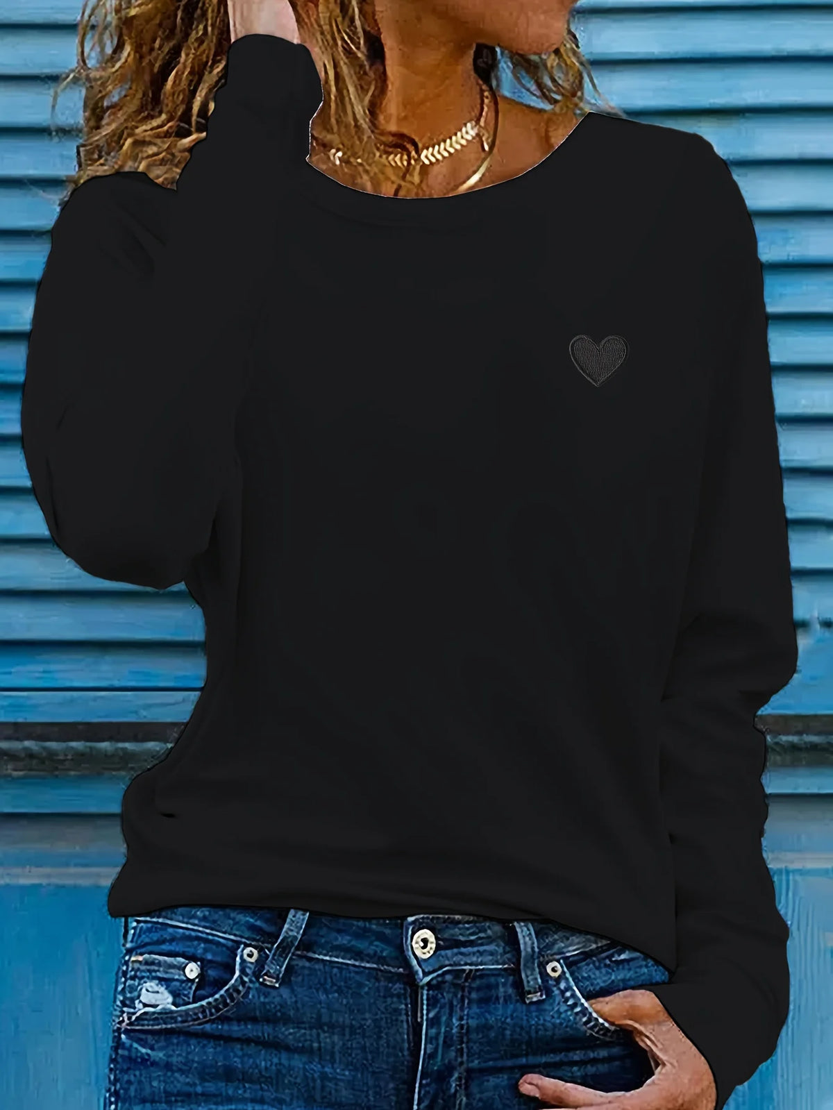 Women's Cotton Long-Sleeve Print T-Shirt
