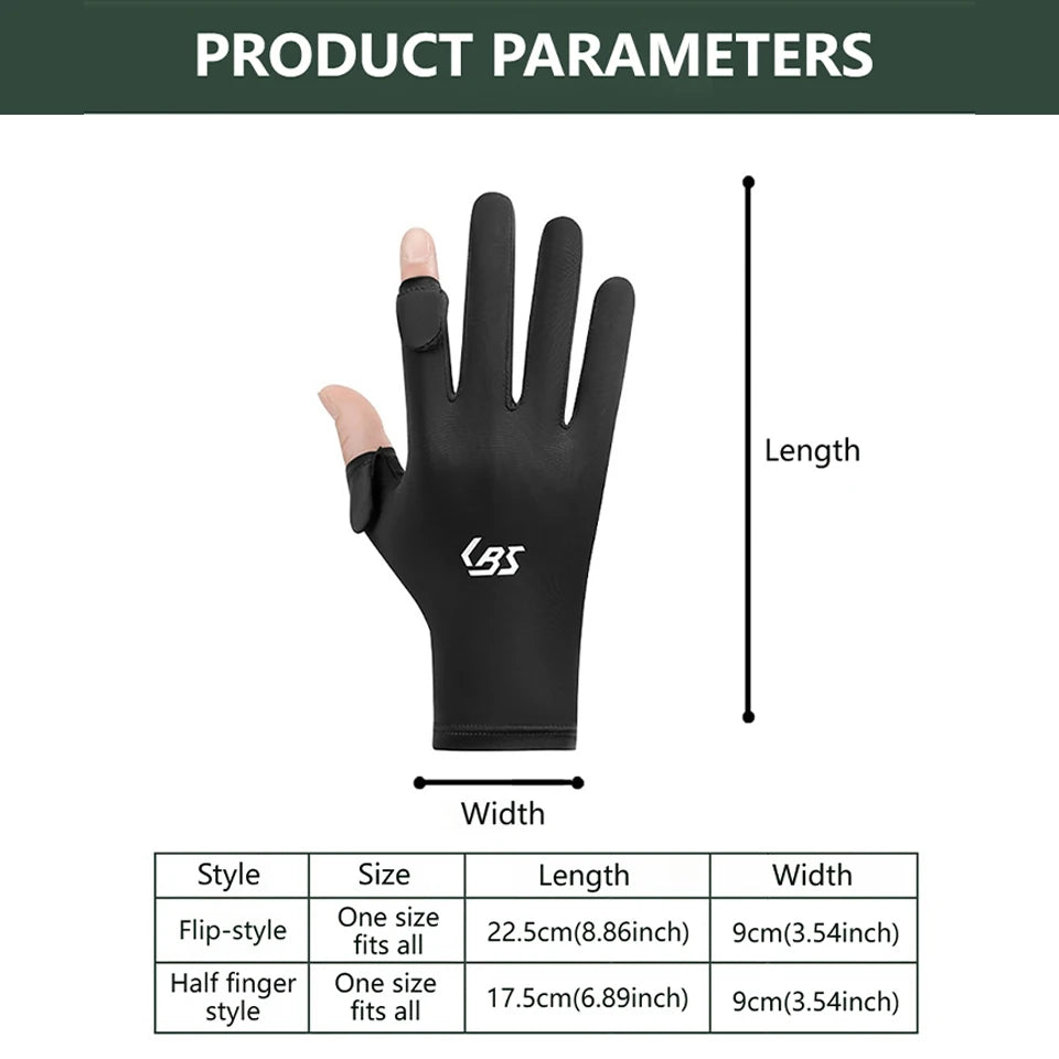 Gants de sport GTUBIKE en soie glacée d'été, gants antidérapants, respirants et légers pour le cyclisme, la pêche, la randonnée et la conduite en plein air