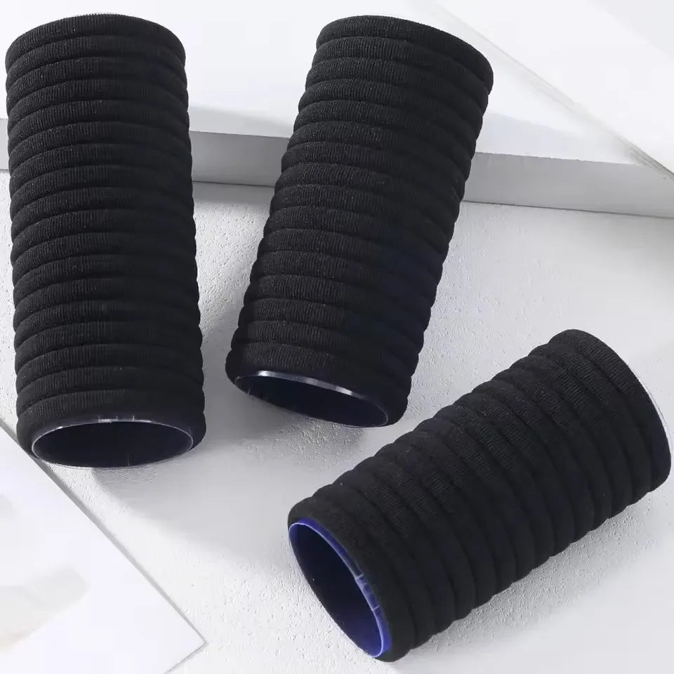 50/100pcs Black Hair Bands Hairband High Elastic Rubber Band Hair Ties Ponytail Holder Scrunchies Accessorie for Women Girls