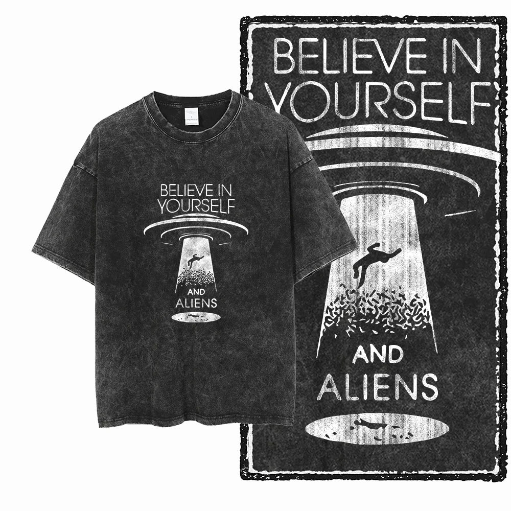 Astronaut Space Print Cotton Graphic T-Shirt