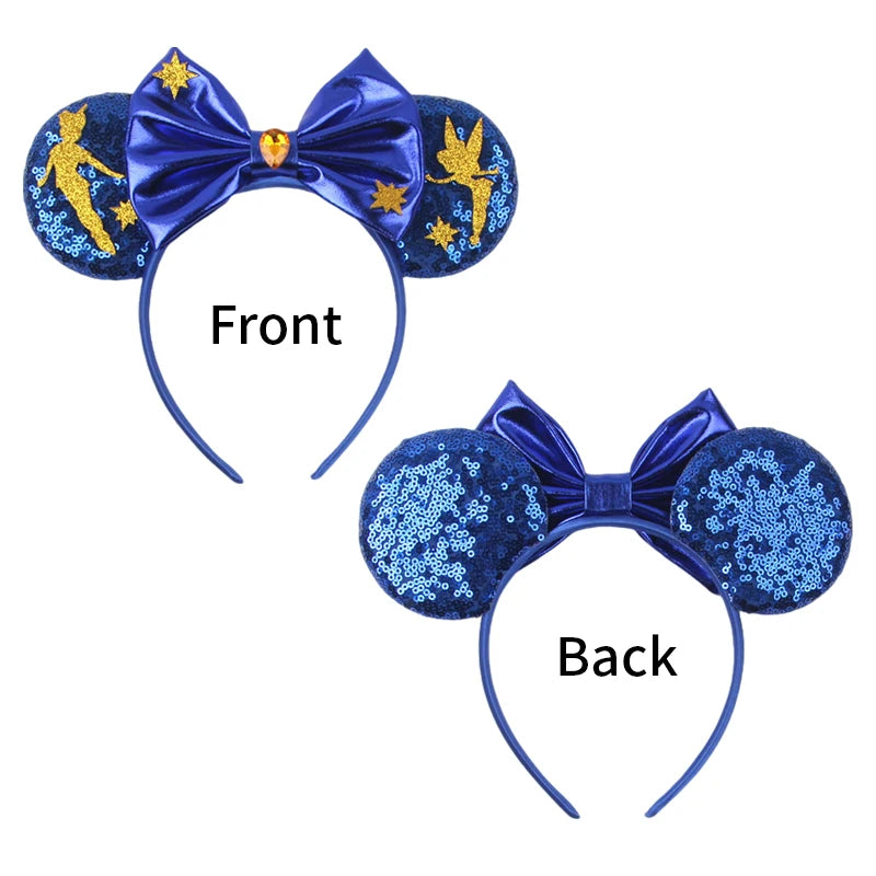 Fashion Cute Mouse Princess Headband 3.3"Ears For Kids Rapunzel Hair Band Women Hair Accessories Girls Sequins Bow Headwear