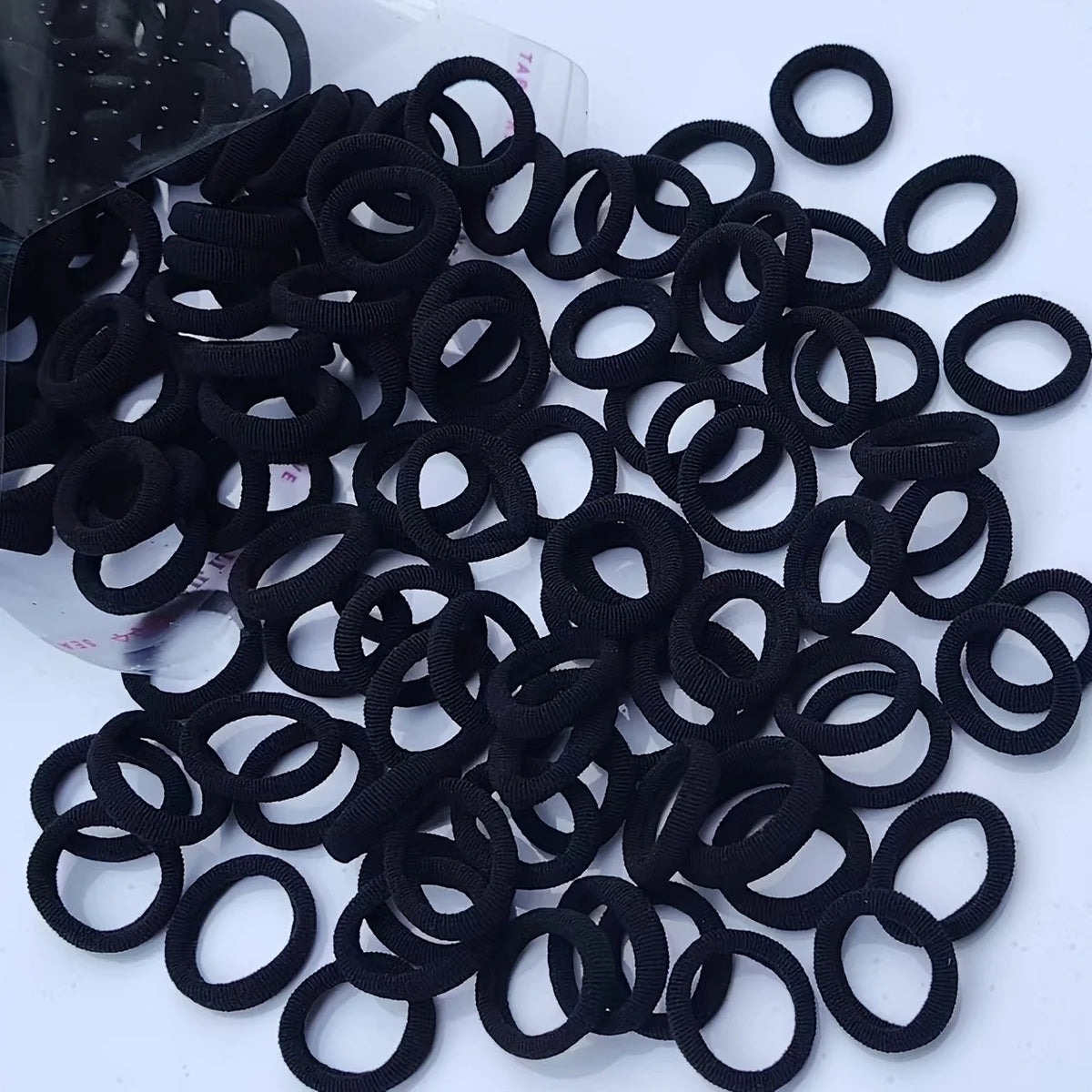 120 Black Mini Hair Ties + Zipper Bag, Non-Slip and Won'T Pull Hair, 1.98cm Ultra-Thin Ponytail Clips, Perfect for Girlfriends' Gatherings/Birthday Parties, Great Item for Styling and Beauty Looks, Birthday Gift | Independenc