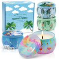 Scented soy candle gift set of 4 tins