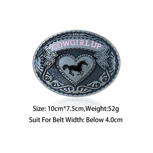 Bullzine zinc alloy retro Horse belt buckle Luxury Designer Western cowboy Cowgirl Jeans Buckle for width belt Men Women