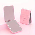 Mini Handheld Makeup Mirror 1X/3X Magnifiying Compact Folding Travel Portable With Light Makeup Pocket Mirror 8 Leds for Gifts
