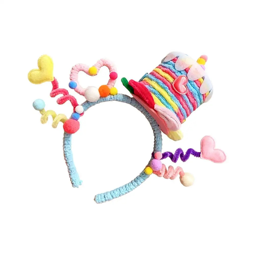 1PC Cake Star Headband Cartoon Headpieces Adjustable Twisted Bar Headband Headwear  Birthday Parties Photography Hair Hoops