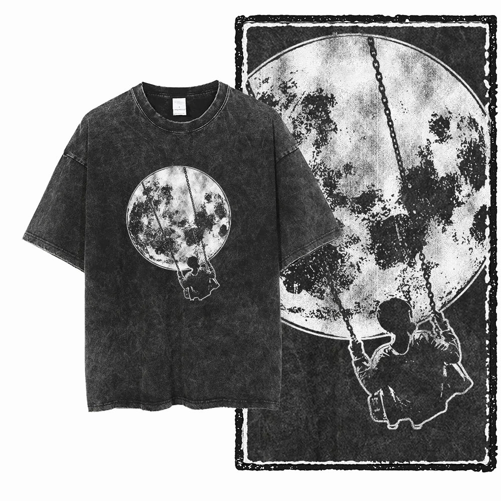 Astronaut Space Print Cotton Graphic T-Shirt