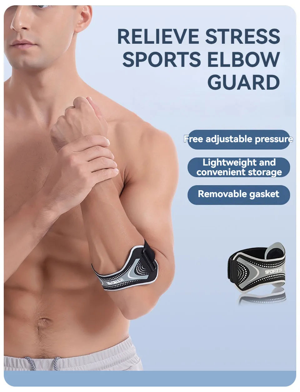 GTUBIKE 1PCS Manchon de compression pour coude, coudière de sport pour tendinite, protection pour tennis elbow, soulagement des douleurs articulaires et golf