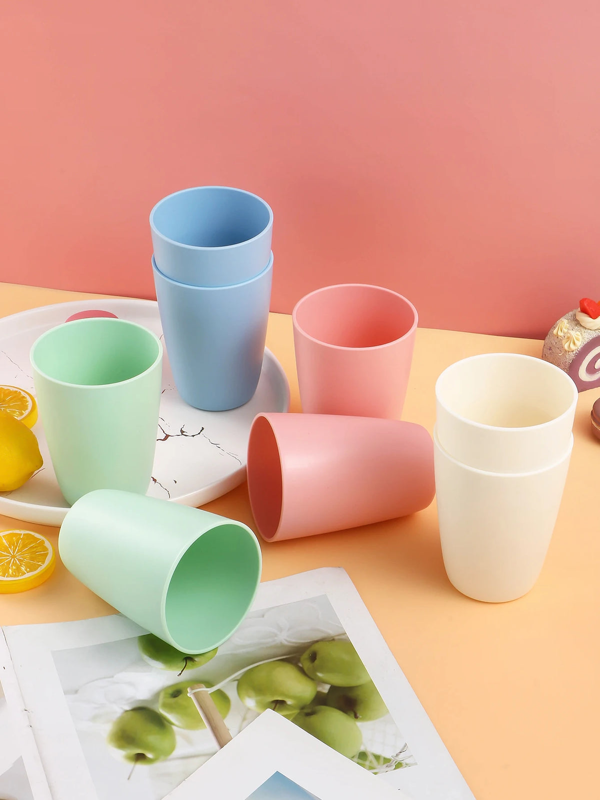 Colorful Plastic Cups, Reusable, PP Material
