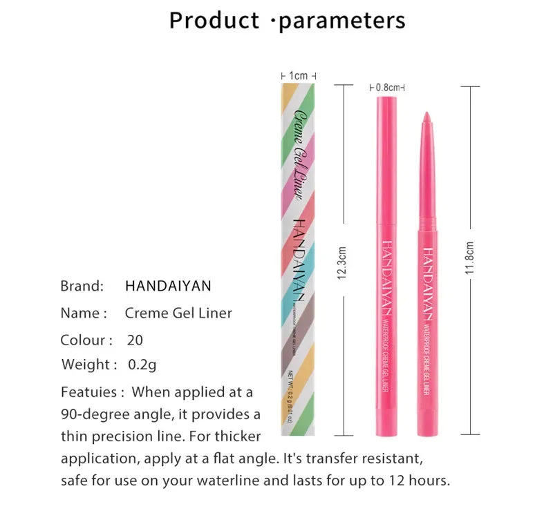 Matte Colorful Eye Liner Pen 20 Colors Eyeliner Gel Pencils Long Lasting Eye Shadow Pen Pink Black Eye Charming Makeup Cosmetics