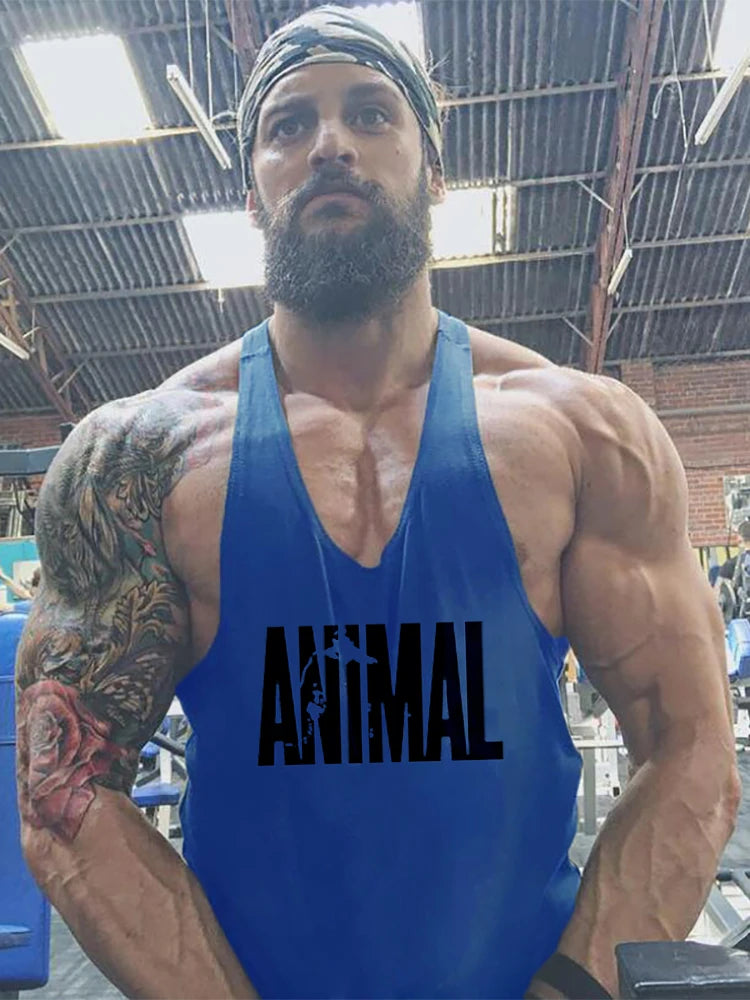 Men's Animal Print Bodybuilding Tank Top