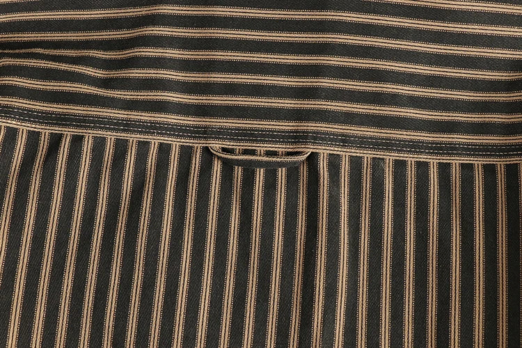 Men's Retro Stripe Long-Sleeve Casual Shirt