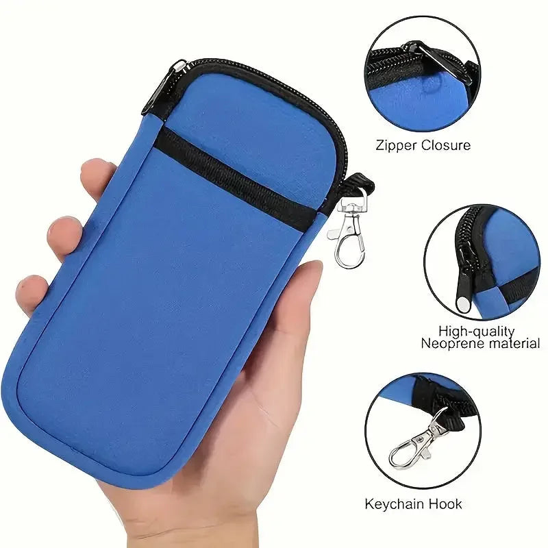 Portable Zippered Soft Eyeglass Case Sunglasses Storage Bag with Hanging Buckle Zipper Glasses Case Protective Glasses Storage C