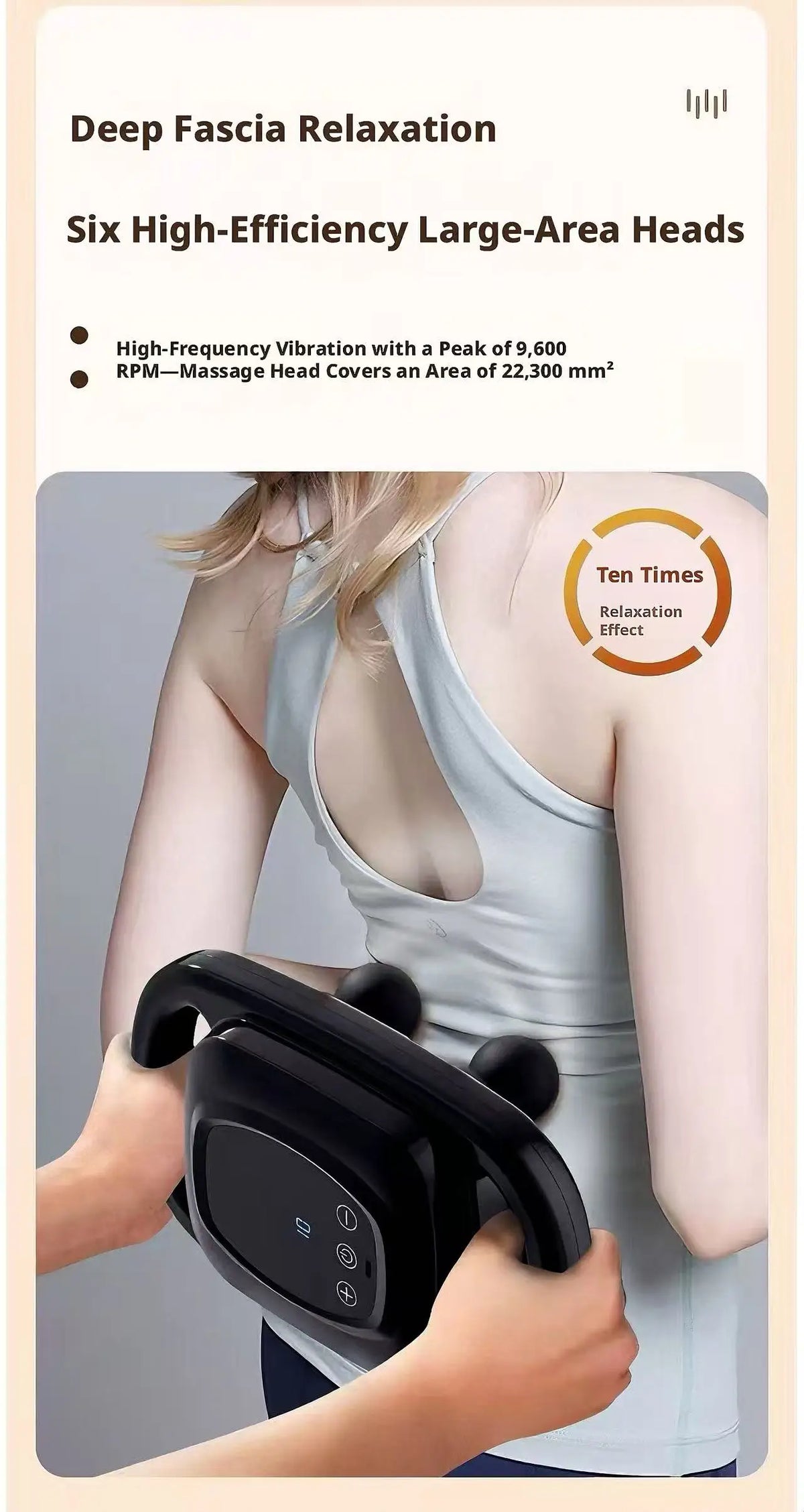 High-Power Portable Oscillating Massage Gun with Six-Head Deep Tissue Muscle Relaxation Device for Home Use
