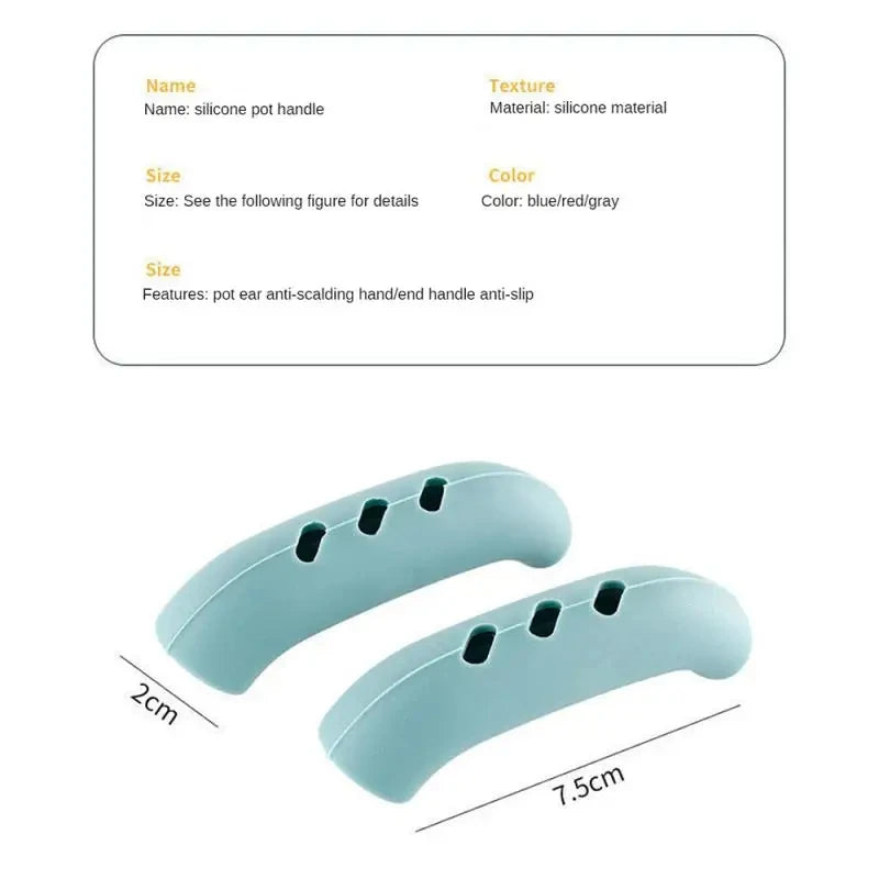 Lot de 2/8 maniques en silicone pour poêle, couvre-poignées isolants thermiques, clips d'oreilles de casserole, antidérapants, accessoires de cuisine pour cuiseur vapeur et faitout