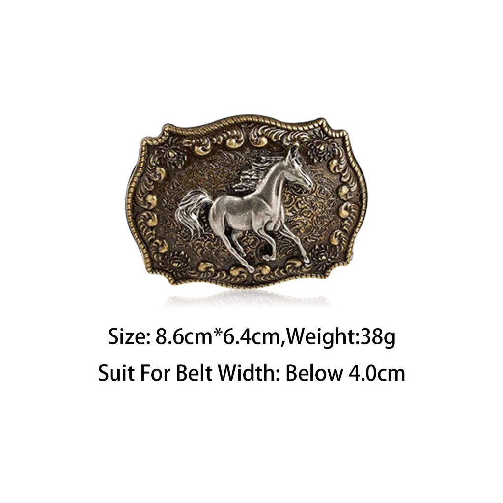 Bullzine Retro Horse Belt Buckle - Western Style