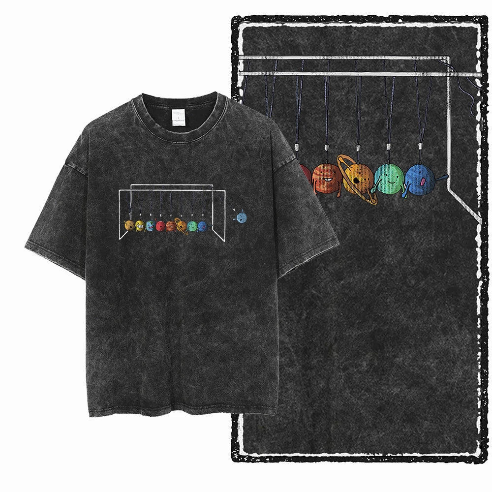 Astronaut Space Print Cotton Graphic T-Shirt