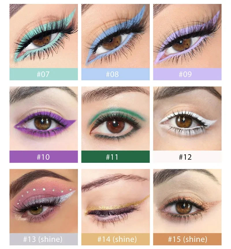 Matte Colorful Eye Liner Pen 20 Colors Eyeliner Gel Pencils Long Lasting Eye Shadow Pen Pink Black Eye Charming Makeup Cosmetics