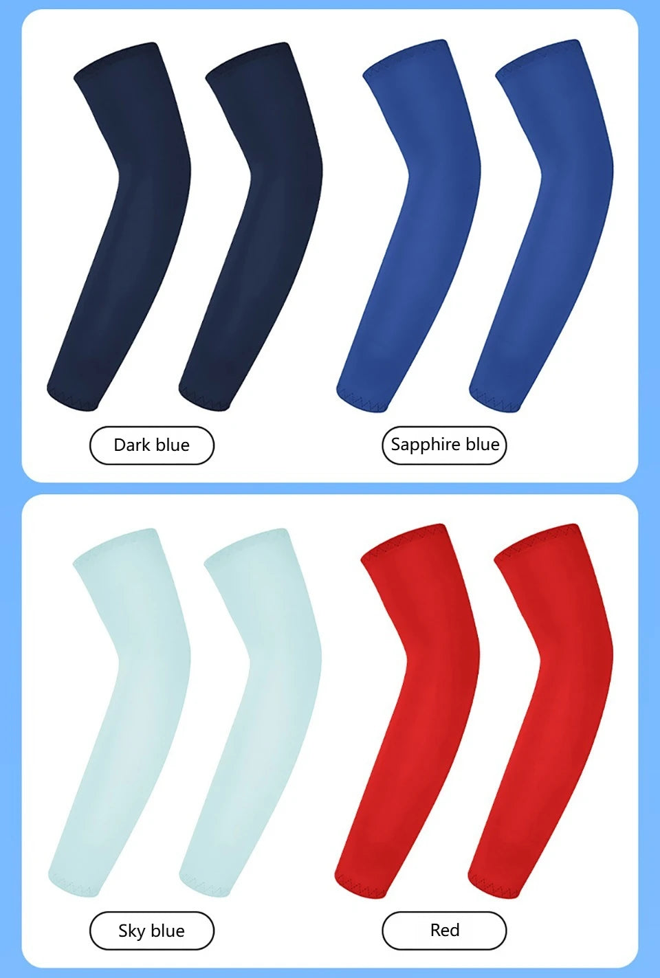 GTUBIKE 1 paire de manchettes de sport rafraîchissantes pour basketball, cyclisme, protection contre les moustiques et les UV pour le sport en extérieur